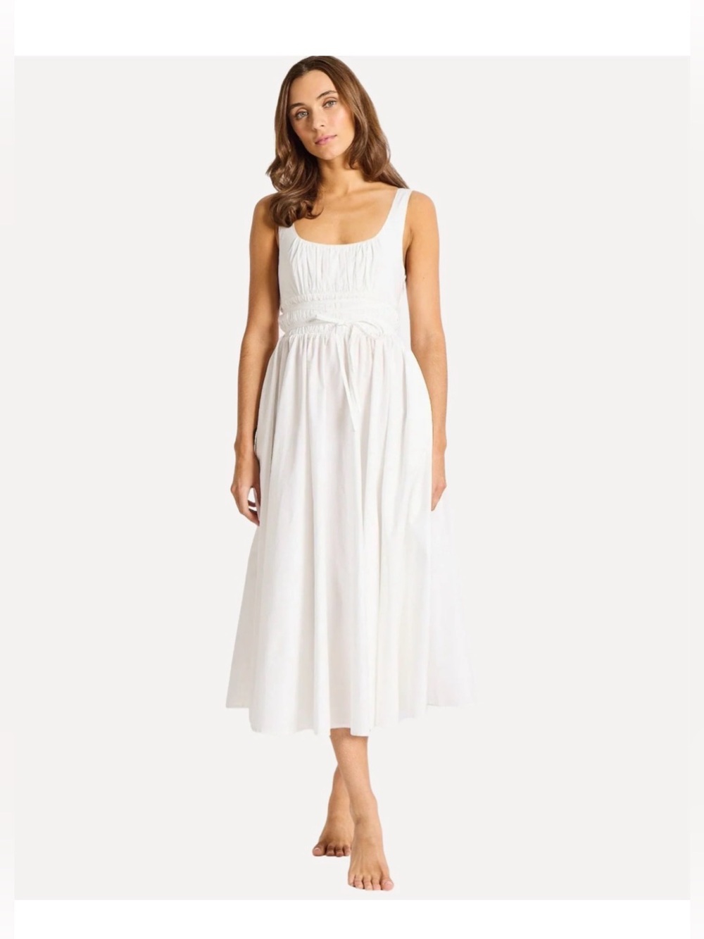 Mille Frannie 100% Cotton White Midi Dress $288 medium